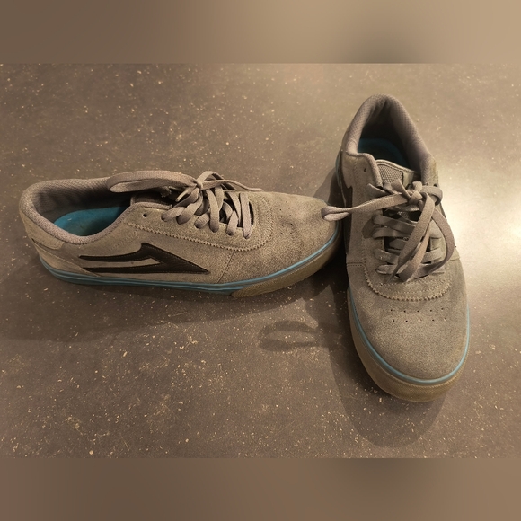 Lakai Manchester vintage 2007 suede skate shoes Grey/Cyan excellent condition - Picture 2 of 6